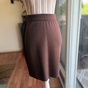 St. John Brown Pencil Skirt Knee-Length Casual